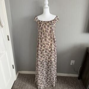 Catch Stitch Woman’s Floral Off The Shoulder Maxi Dress Size M Festival Peasant